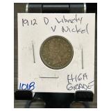 1912-D Liberty V Nickel in High Grade