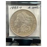 1882-O Morgan Silver Dollar in About Uncirculated