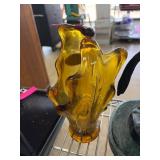 Mid-Century Amber Stretch Vase by Alamo Art