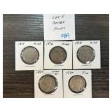 5 Buffalo Nickels in Various Grades
