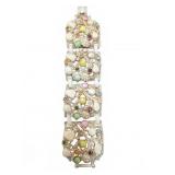 Link Bracelet with Multicolored Stones