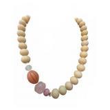 14k Gold Beaded Necklace With Gemstones