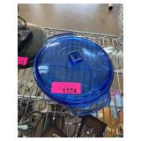 Anchor Hocking Blue Glass Lidded Casserole Dish