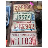 Four Vintage License Plates
