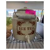 Ceramic Ice Tea Dispenser with Spigot and Handle