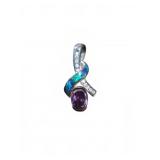 Sterling Silver Opal and Amethyst Pendant