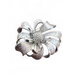 Coro Silver Tone Floral Brooch Pin