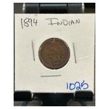 1894 Indian Head Cent in Holder