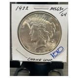 1922 Peace Dollar Coin in Choice Uncirculated