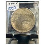 1884-P Morgan Silver Dollar in Protective Case