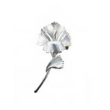 Silver-Tone Abstract Flower Brooch Pin