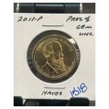 2011-P Rutherford B. Hayes $1 Coin in Gem Uncircul