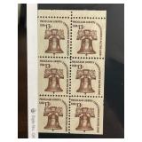 1975 Liberty Bell 13c Stamp Block Pane