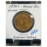 1970s Husky Oil Black Hawk Token