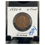 1932-D Lincoln Wheat Cent, Very Fine Condition