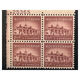 1956 Liberty Series Mount Vernon Plate Block