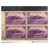 1937 Puerto Rico 3c Plate Block Stamps