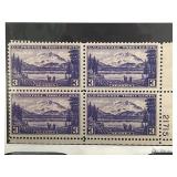 1937 Alaska Issue 3-Cent Plate Block Stamps