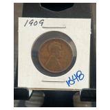 1909 Lincoln Wheat Cent in Flip Holder