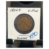 1924-S Lincoln Wheat Cent, Very Fine