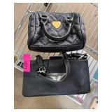 Two Black Designer Handbags with Details
