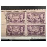 1936 Texas Centennial 3c Plate Block Stamps