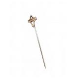 Fleur-de-Lis Stick Pin with Red Stone