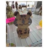 Handmade Ceramic Cat Figurine with Painted Accents