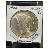 1922 Peace Silver Dollar MS63+