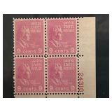1938 US 9-Cent William Henry Harrison Plate Block