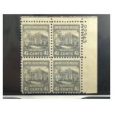 1938 White House 4.5c Plate Block of 4