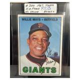 1967 Topps Willie Mays Signed Baseball Card #200