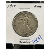1917 Walking Liberty Half Dollar, Fine Condition