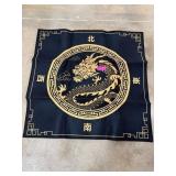 Black Mahjong Mat With Dragon Design