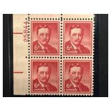 1955 Teddy Roosevelt Plate Block Stamps