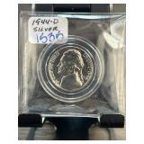 1944-D Jefferson Nickel in Display Case