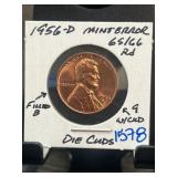 1956-D Lincoln Wheat Penny in Mint Holder