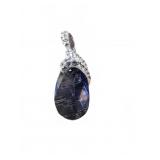 Sterling Silver Pendant With Blue Crystal