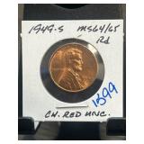 1949-S Lincoln Wheat Cent MS64/65 CH Red Unc