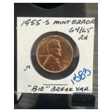 1955-S Lincoln Cent Mint Error Coin