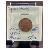 1850s Russian Spiel Mark Coin in Holder