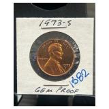 1973-S Lincoln Cent Gem Proof Coin