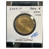 2007-P George Washington $1 Coin in Gem Uncirculat