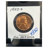 1952-S Lincoln Wheat Penny, Uncirculated
