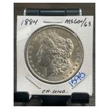 1884 Morgan Silver Dollar MS60/63
