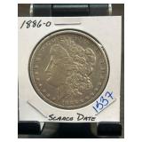 1886-O Morgan Silver Dollar in Holder