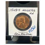 1948-S Lincoln Wheat Penny MS65/66 RD