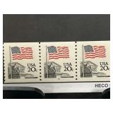 1981 20-cent Flag Coil Strip of Three
