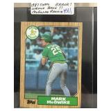 1987 Topps Mark McGwire Error Card