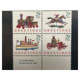 1992 USPS 29-Cent Mint Block Christmas Stamps